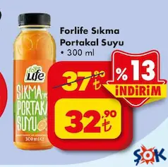 FORLİFE SIKMA PORTAKAL SUYU 300 ML fiyat ve kampanya bilgisi